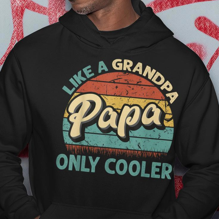 Papa Like A Grandpa Only Cooler Vintage Dad Fathers Day Hoodie Unique Gifts