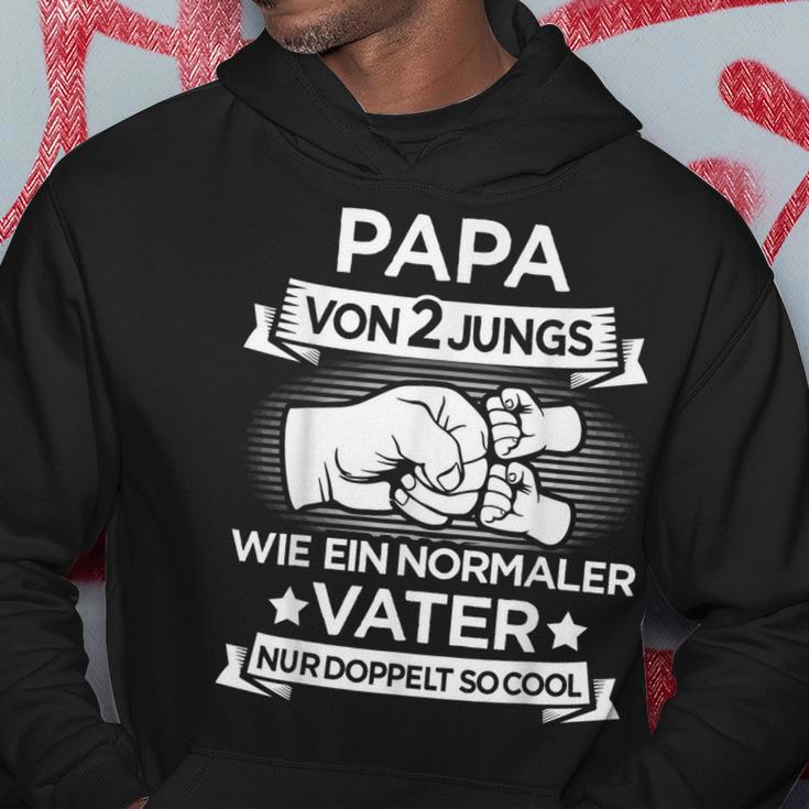 Papa Zwei Jungs Für Zweifachenateron 2 Söhnenatertag Kapuzenpullover Lustige Geschenke