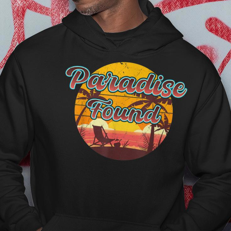 Paradise Found Retro Beach Scene Holiday Summer Hoodie Unique Gifts