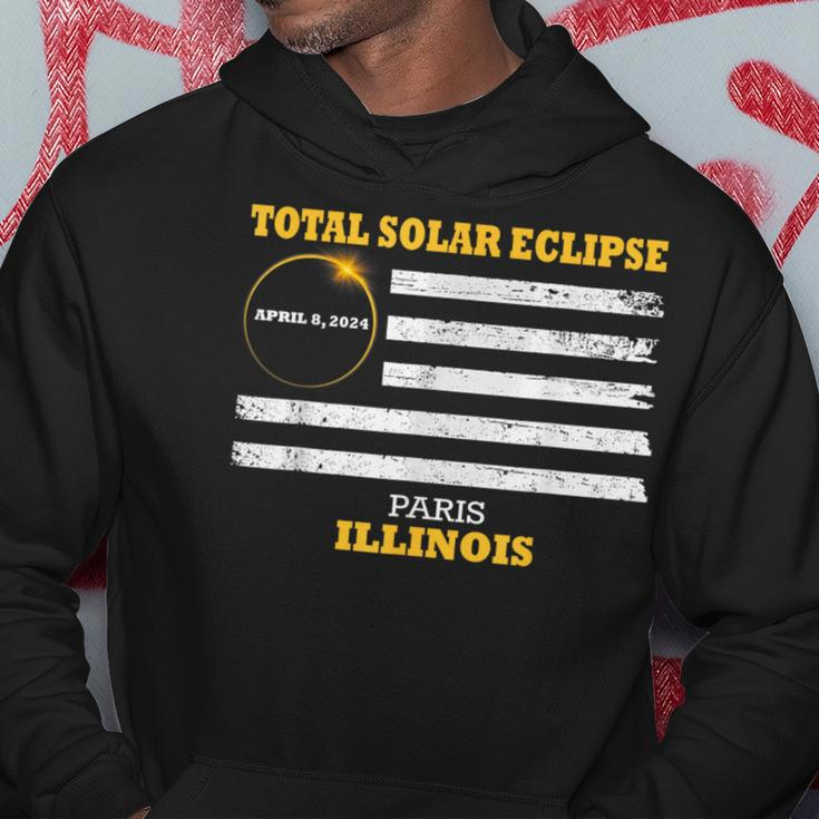 Paris Illinois Solar Eclipse 2024 Us Flag Hoodie Unique Gifts