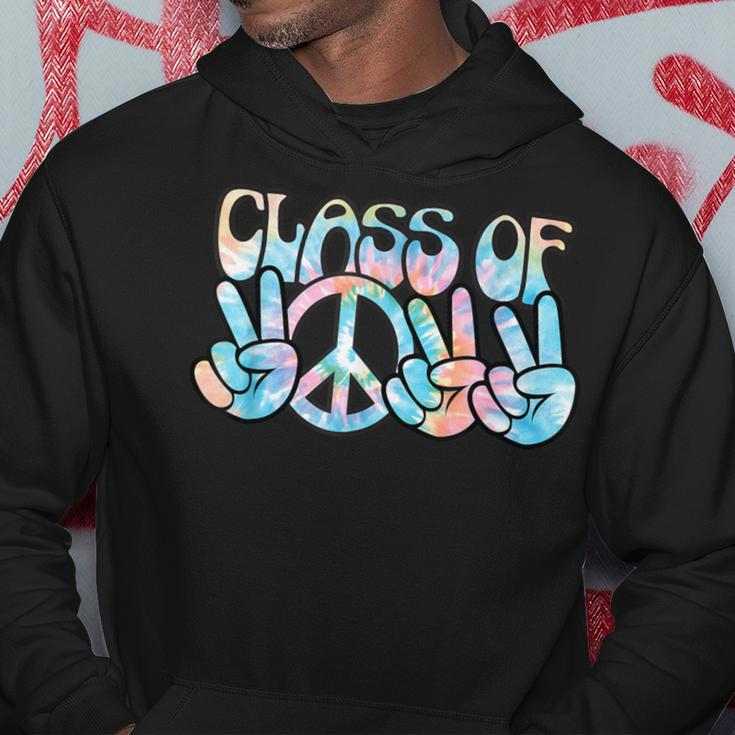 Pastel Tie Dye Peace Sign Hands Senior Class Of 2022 Hoodie Unique Gifts