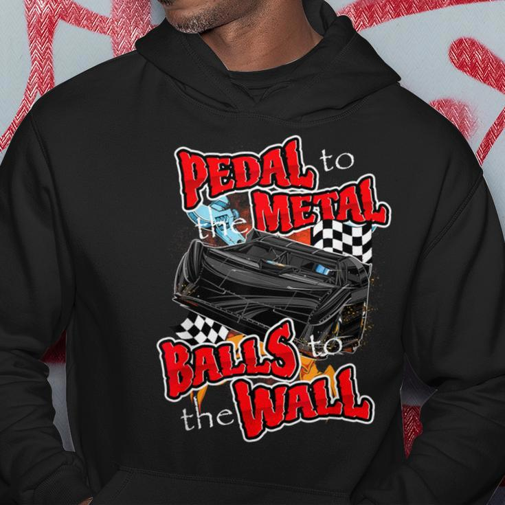 Pedal To The Metal Balls To The Wall Late Model Race Car Hoodie Unique Gifts