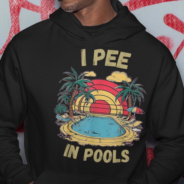 I Pee In Pools Sarkastisch Und Lustig Für Pool-Liebhaber Retro Kapuzenpullover Lustige Geschenke