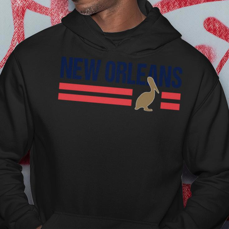 Pelican Retro Stripes New Orleans Vintage New Orleans Local Hoodie Personalized Gifts