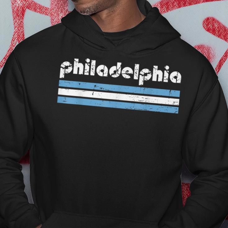 Philadelphia Pennsylvania Retro Three 3 Stripes Weathered Hoodie Unique Gifts