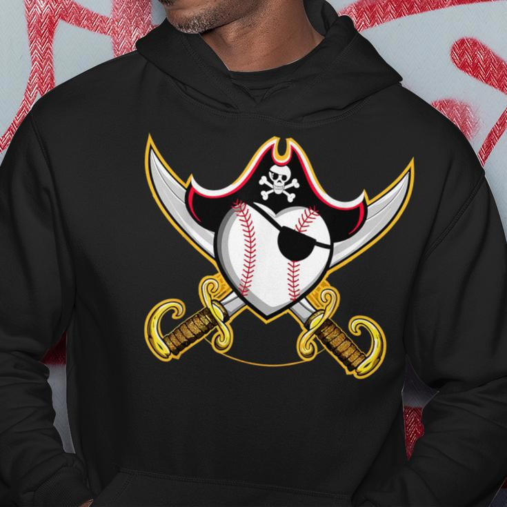 Pirate Baseball Heart Skull Pirate Hoodie Unique Gifts