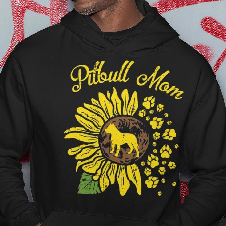 Pitbull Mom Sunflower Paw Pittie Dog Owner Mama Women Gif Hoodie Unique Gifts
