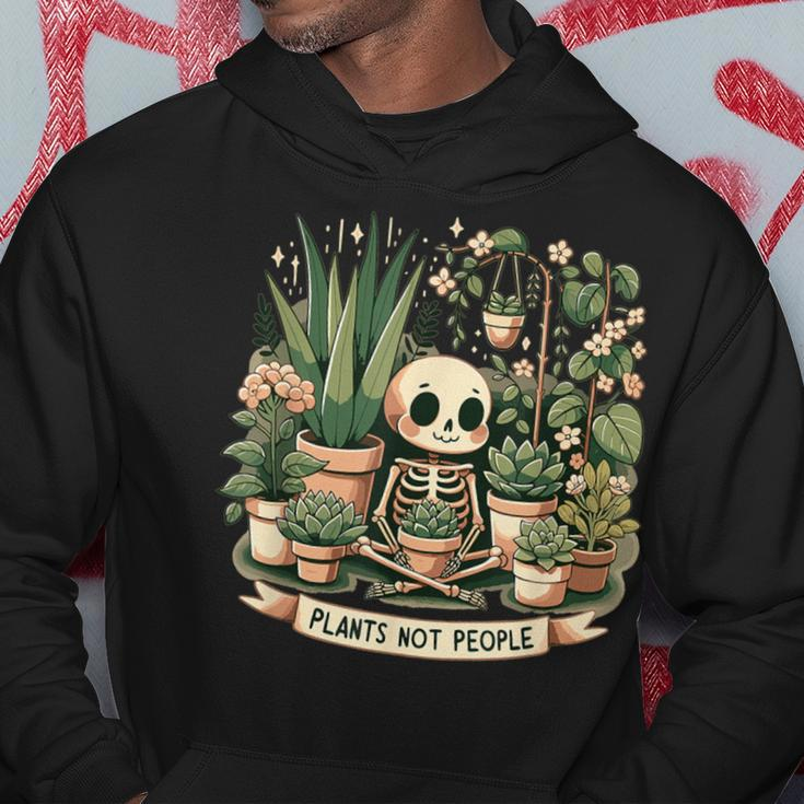 Plant Lover Skeleton Plants Not People Hoodie Unique Gifts