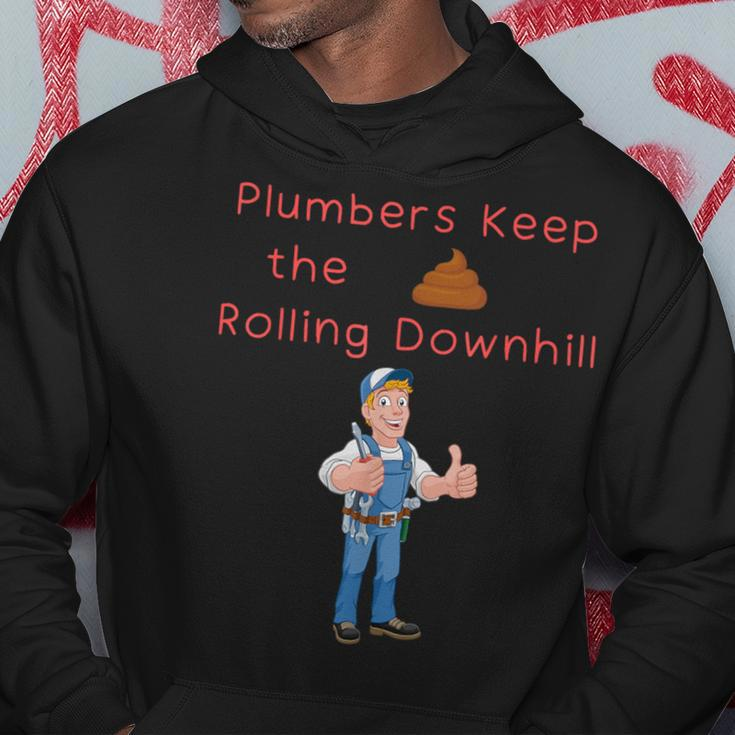 Plumber Pride Keep Poo Running Downhill Blue Collar Humor Hoodie Unique Gifts