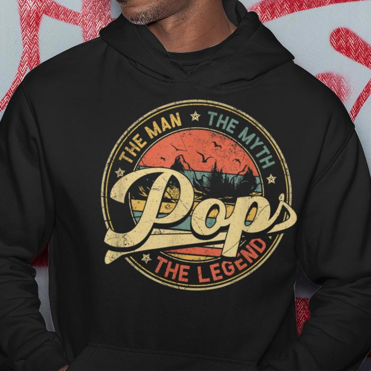 Pop The Man The Myth The Legend Distressed Fathers Day Hoodie Unique Gifts