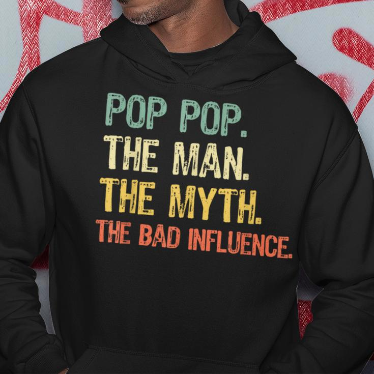 Pop-Pop The Man The Myth Bad Influence Vintage Retro Poppop Hoodie Unique Gifts