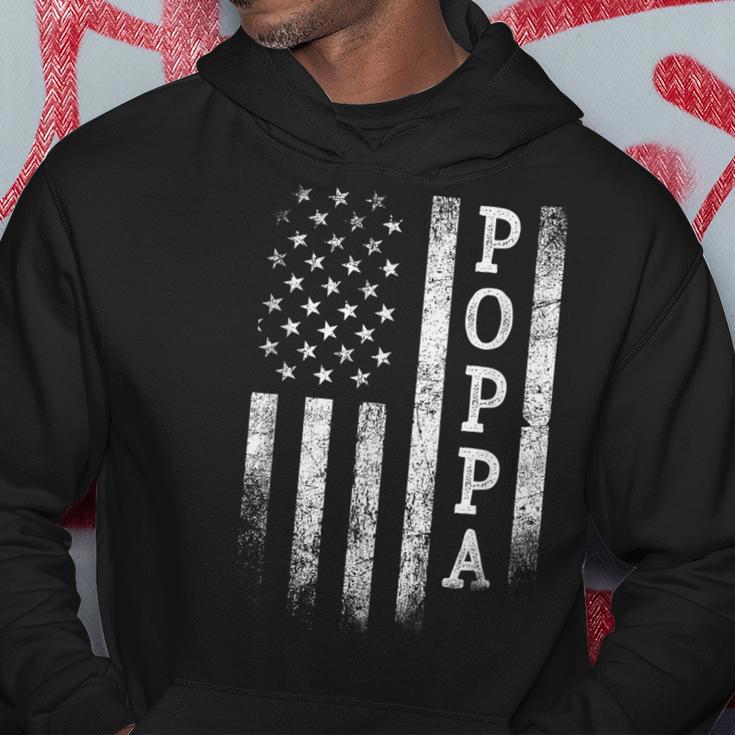 Poppa American Flag Poppa Patriotic Father's Day Hoodie Unique Gifts