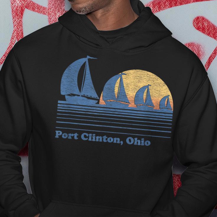 Port Clinton Oh Sailboat Vintage 80S Sunset Hoodie Unique Gifts