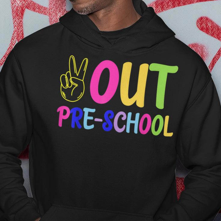 Out Pre-School Peace Sign Last Day Of School Tie Dye Hoodie Unique Gifts