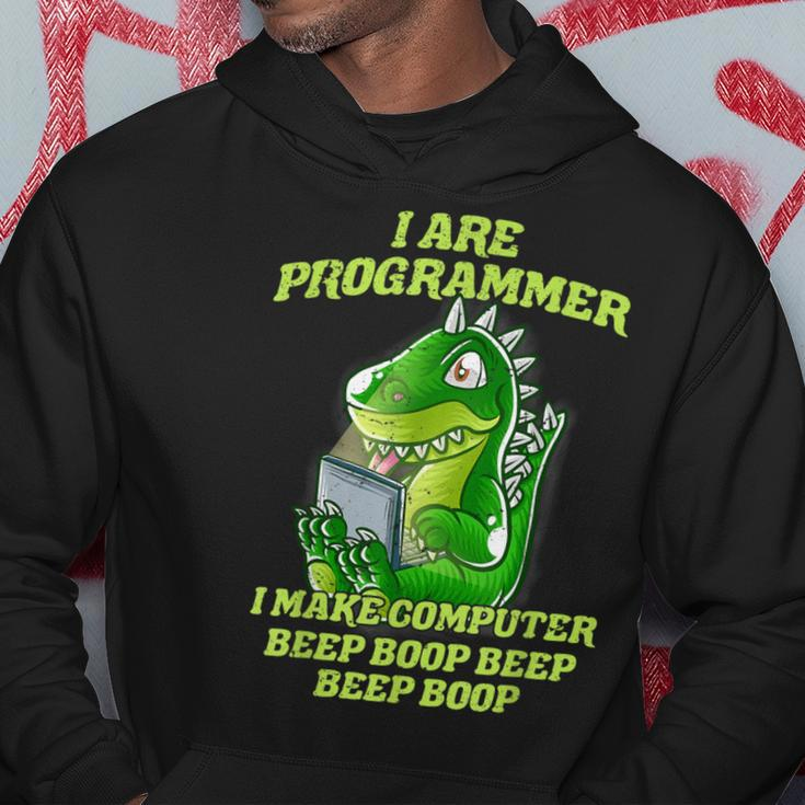 I Are Programmer T-Rex Dinosaur Nerd Dino Programmer Hoodie Lustige Geschenke