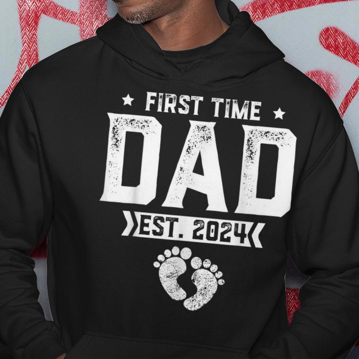Promoted To Dad Est 2024 First Time Dad Father's Day Hoodie Personalized Gifts