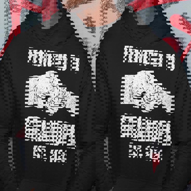 Promoted To Grandpa Est 2024 New Grandpa Father's Day Hoodie Unique Gifts