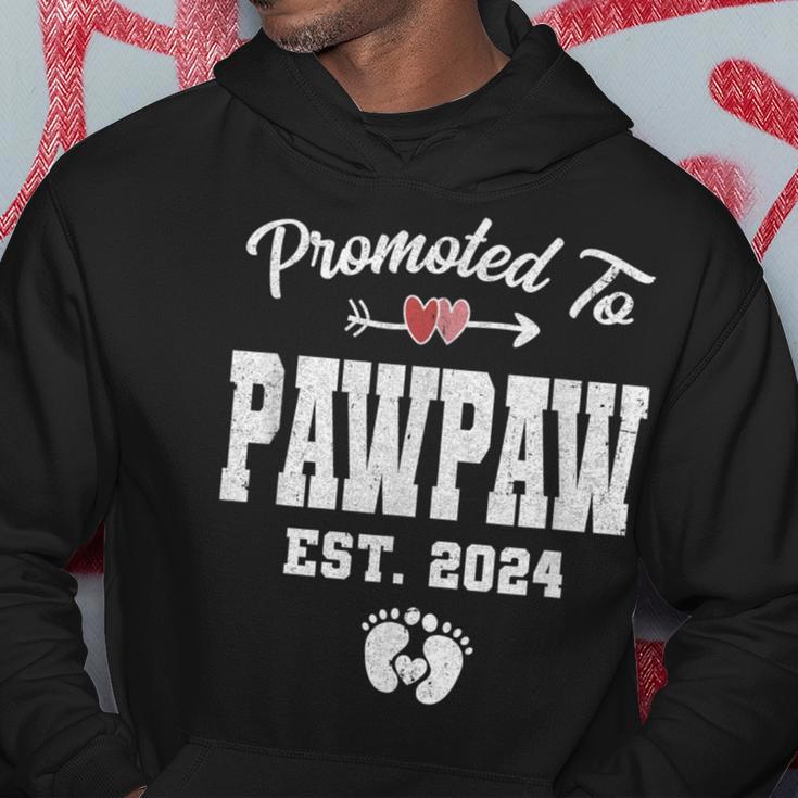 Promoted To Pawpaw Est 2024 First Time Fathers Day Hoodie Unique Gifts