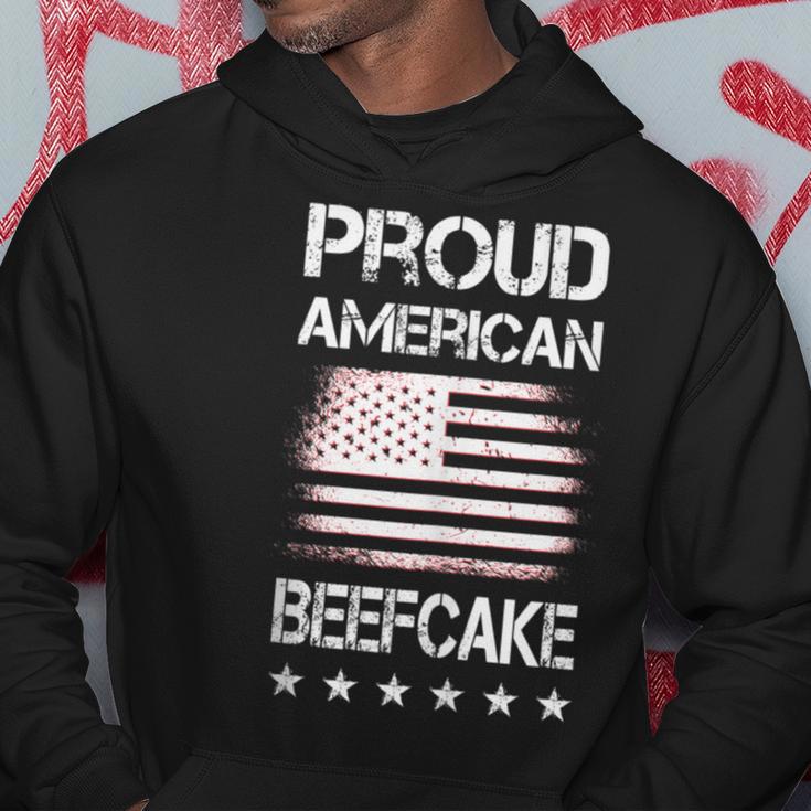 Proud American Beefcake Fourth Of July Patriotic Flag Hoodie Unique Gifts