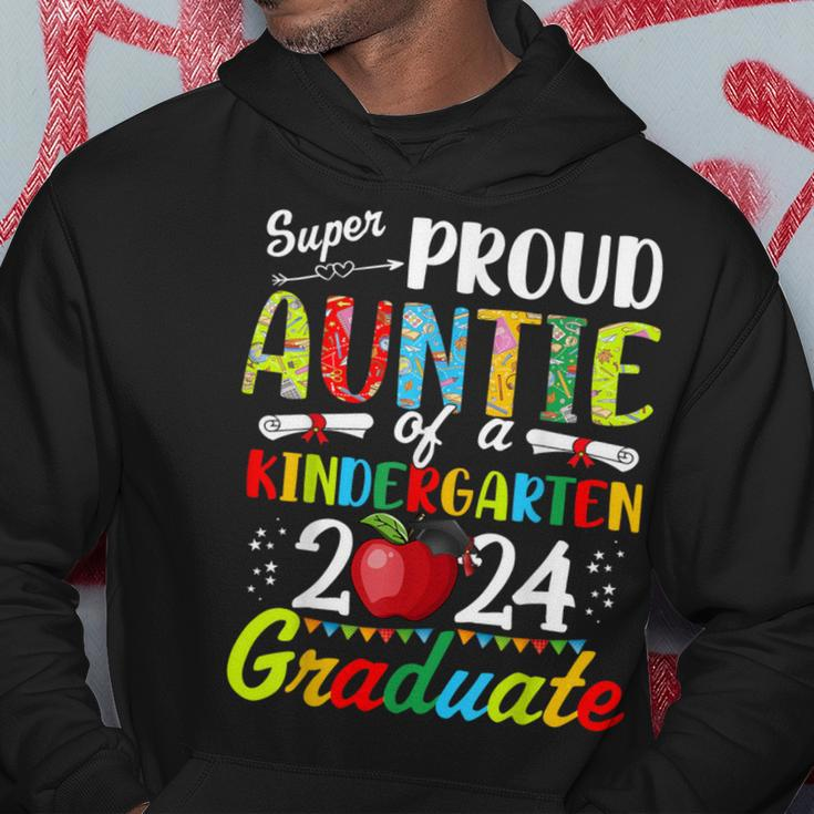 Proud Auntie Of Kindergarten Graduate 2024 Graduation Auntie Hoodie Funny Gifts