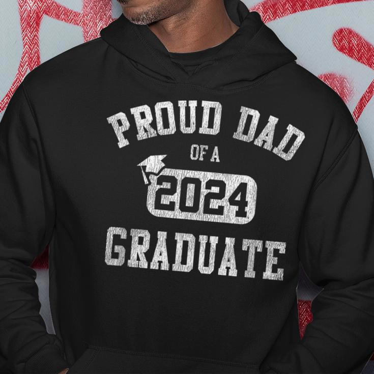Proud Dad Of A 2024 Graduate Grad Class Of 2024 Graduation Hoodie Funny Gifts
