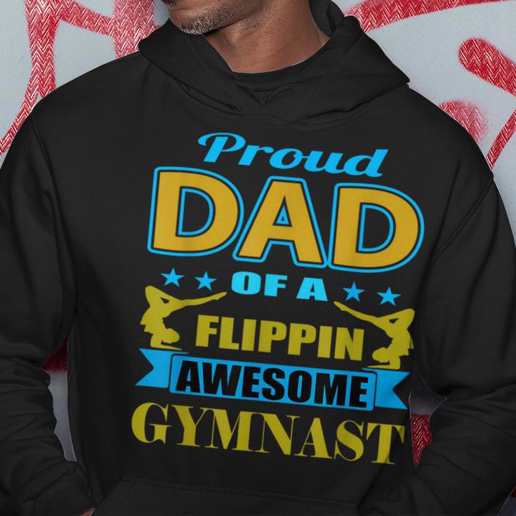 Proud Dad Of A Flippin Awesome Gymnast Gymnastics Dad Hoodie Unique Gifts