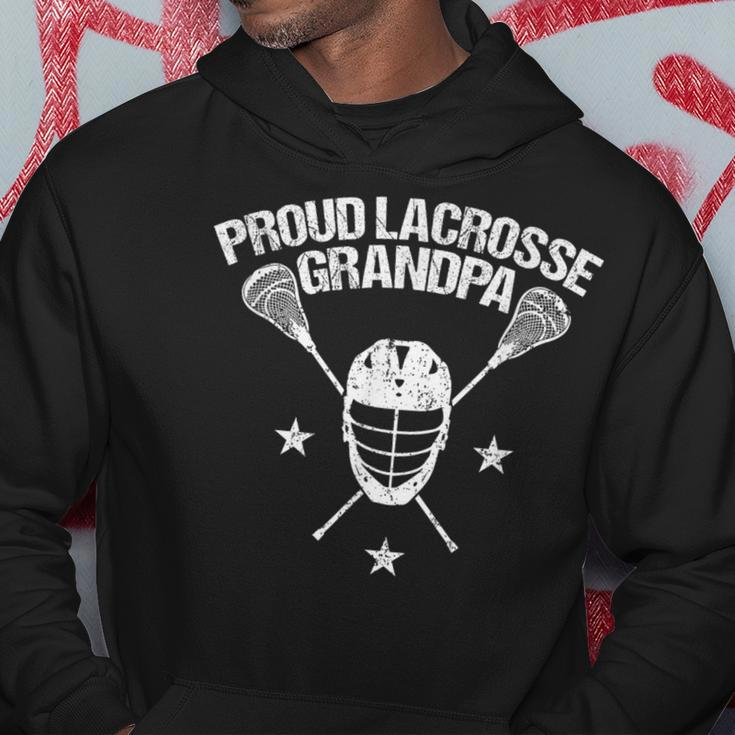 Proud Lax Grandpa Lacrosse Sports Player Helmet Stick Men Hoodie Unique Gifts