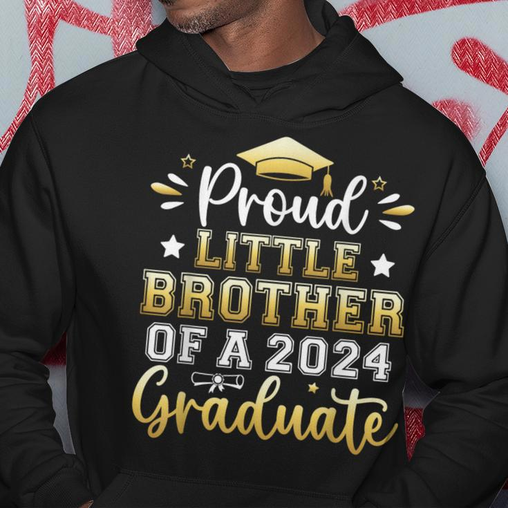 Proud Little Brother Of A 2024 Graduate Senior Graduation Hoodie Funny Gifts