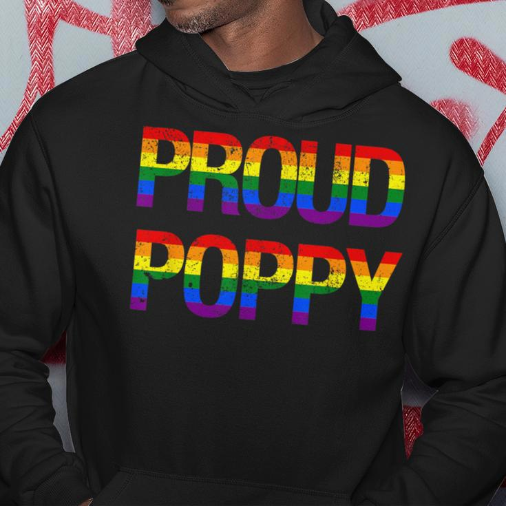 Proud Poppy Gay Pride Flag Lgbtq Pride Month Father's Day Hoodie Unique Gifts