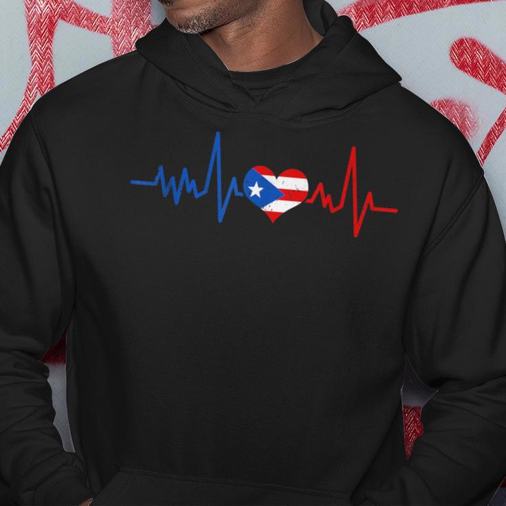 Puerto Rico Heart Puertorro Heartbeat Ekg Pulse Puerto Rican Hoodie Unique Gifts