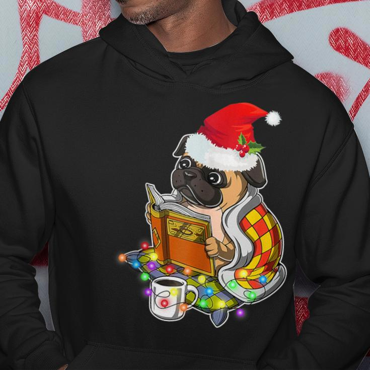 Pug Reading Book Dog Bookworm All Booked For Christmas Hoodie Funny Gifts