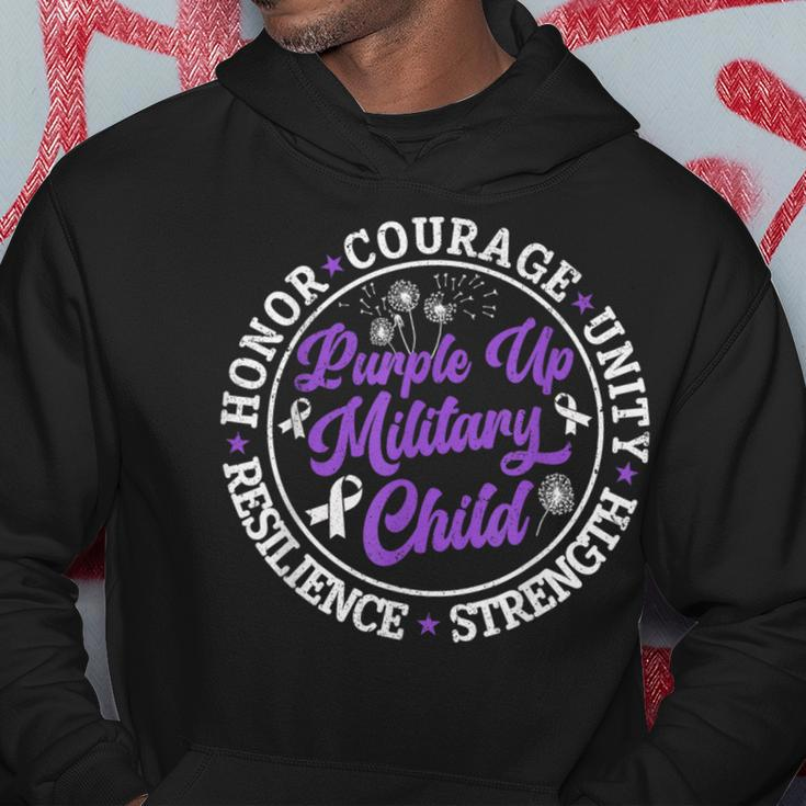 Purple Up Military Child 2024 Honor Courage Unity Dandelion Hoodie Unique Gifts
