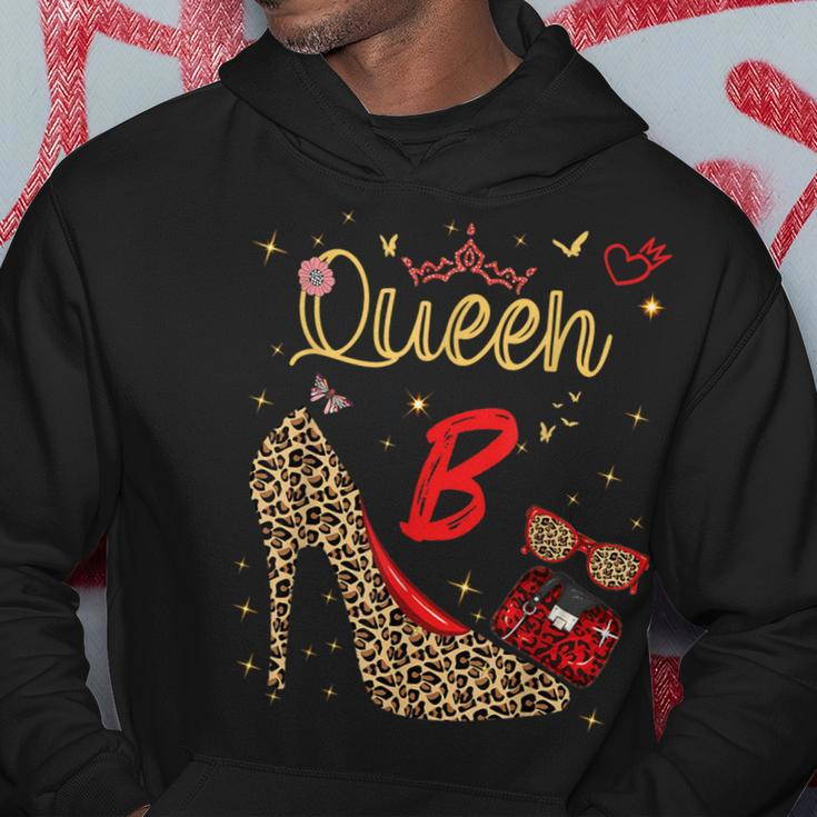 Queen Letter B Initial Name Leopard Heel Letter B Alphapet Hoodie Personalized Gifts
