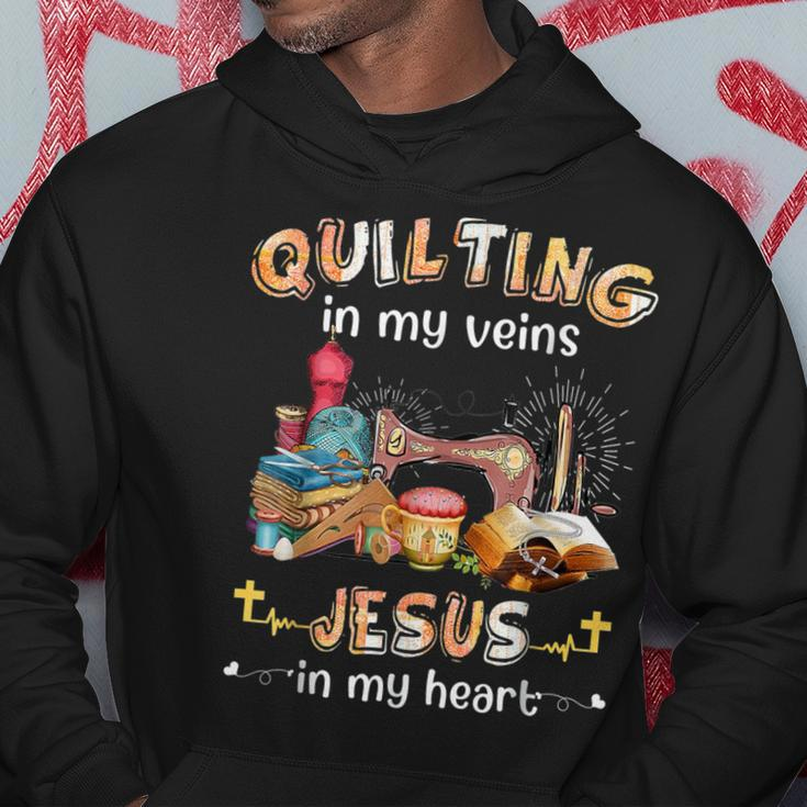 Quilting Is In My Veins Jesus Is In My Heart Christian Hoodie Unique Gifts
