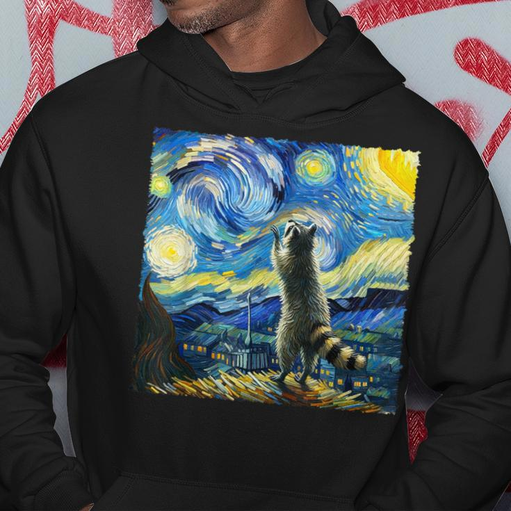 Raccoon Starry Night Classic Raccoons Howling At The Moons Hoodie Personalized Gifts