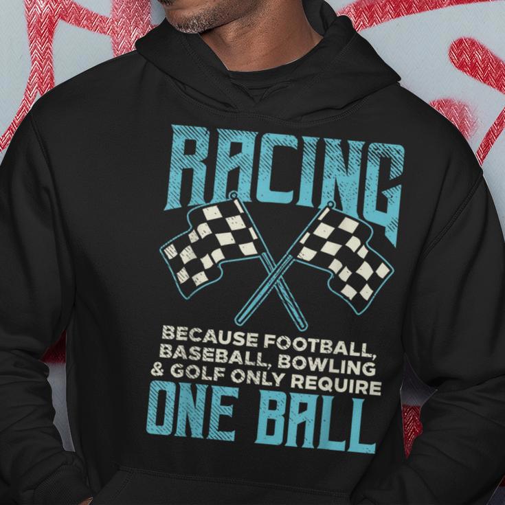 Racing One Ball Checkered Flag Race Car Driver Racer Hoodie Unique Gifts