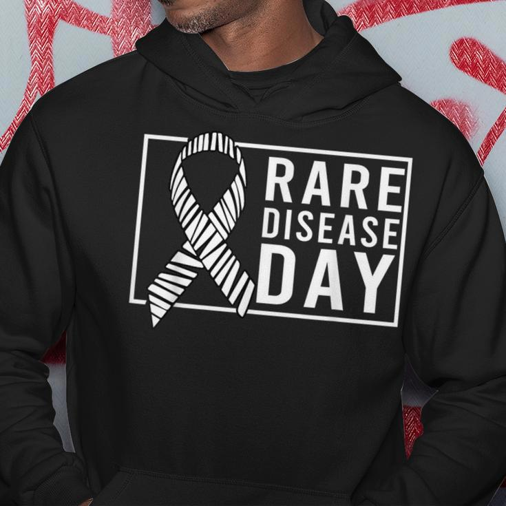Rare Disease Day Rare Disease Awareness 2024 Zebra Ribbon Hoodie Funny Gifts