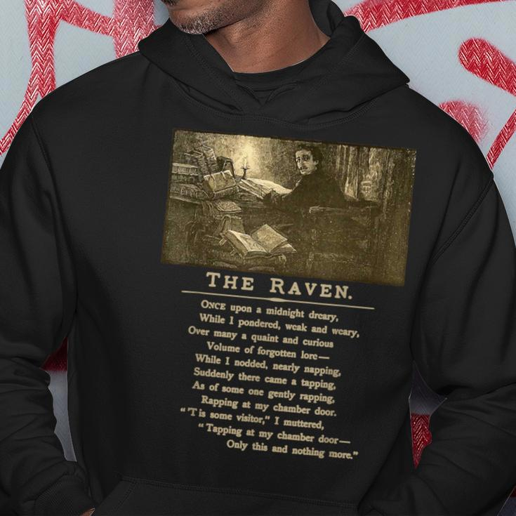 Raven Midnight Dreary Classic Poetry By Poet Edgar Allan Poe Hoodie Unique Gifts