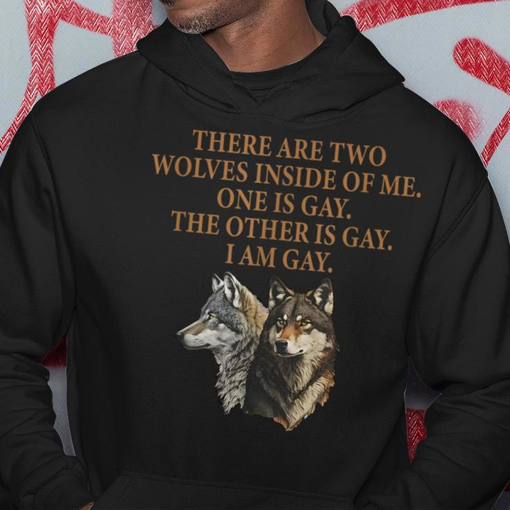 There Are Two Wolves Inside Of Me One Is Gay Lgbt Wolf Lover Hoodie Personalized Gifts