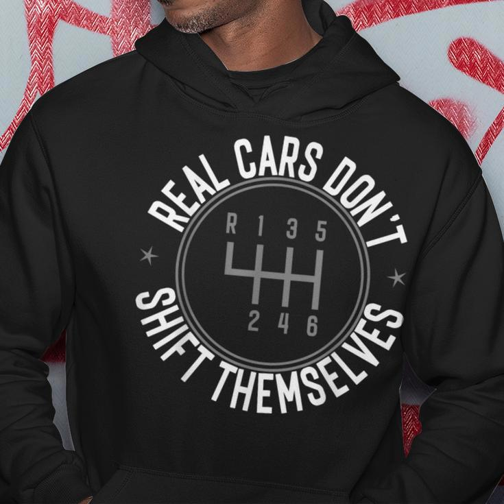 Real Cars Don't Shift Themselves Manual Car Racing Mechanic Hoodie Unique Gifts