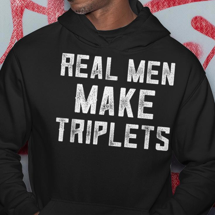 Real Make Triplets Dad Triplet Announcement Dads Hoodie Unique Gifts