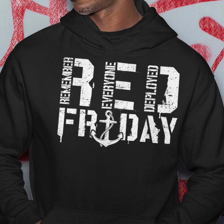Red Friday Anchor Military Supportive Army Stamp Remember Hoodie Unique Gifts