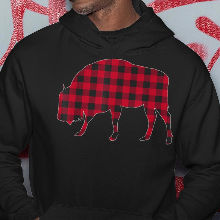 Red Plaid Bison Christmas Matching Buffalo Family Pajama Hoodie Unique Gifts