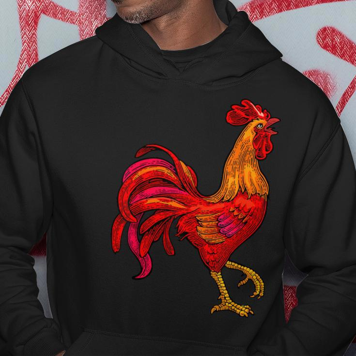 Red Rooster Vintage Retro Farmer Cock Bird Rooster Hoodie Unique Gifts