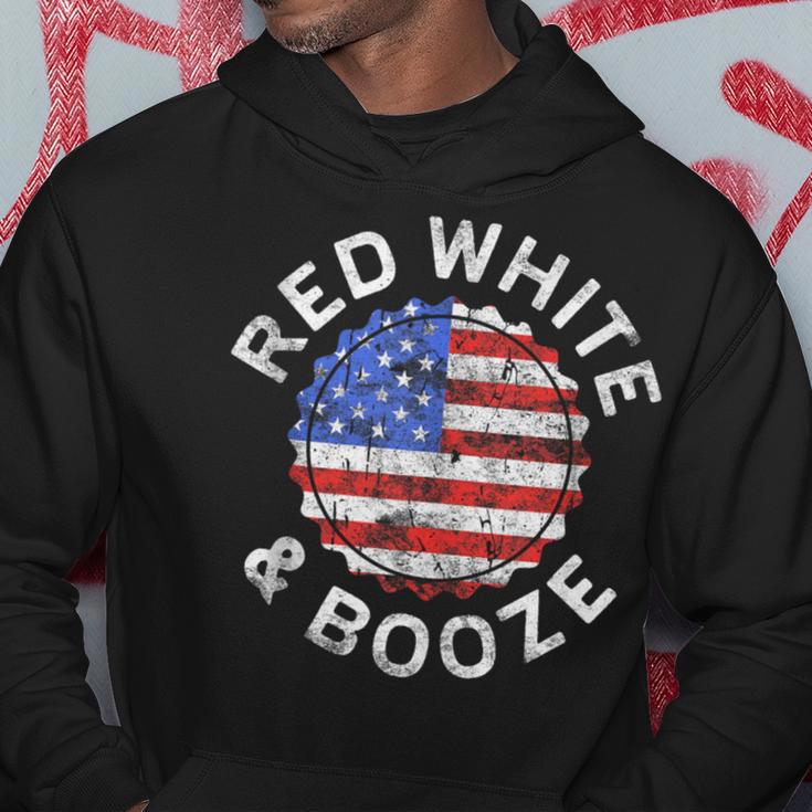 Red White And Booze Drinking 4Th Of July Hoodie Unique Gifts