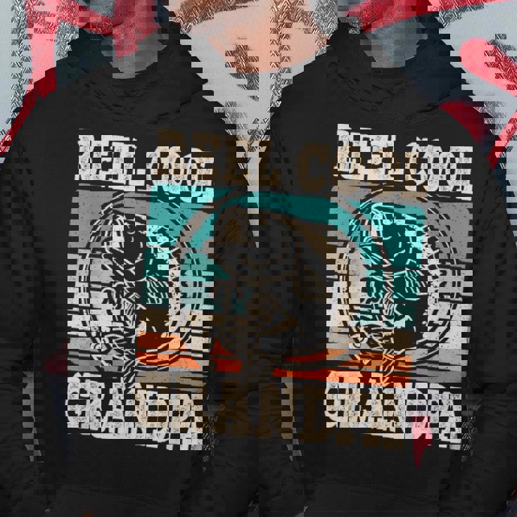 Reel Cool Grandpa Fishing Grandfather Retro Fathers Day Hoodie Personalized Gifts