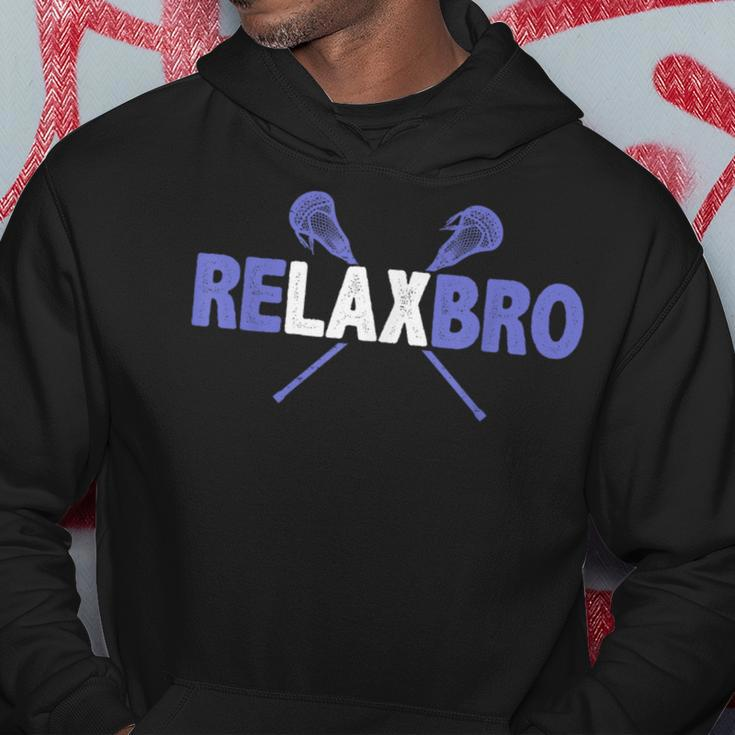 Relax Bro Lacrosse Player Coach Lax Joke Quote Graphic Hoodie Unique Gifts
