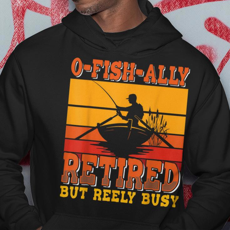 Retired Fisherman O-Fish-Ally Retirement Fishing Hoodie Funny Gifts