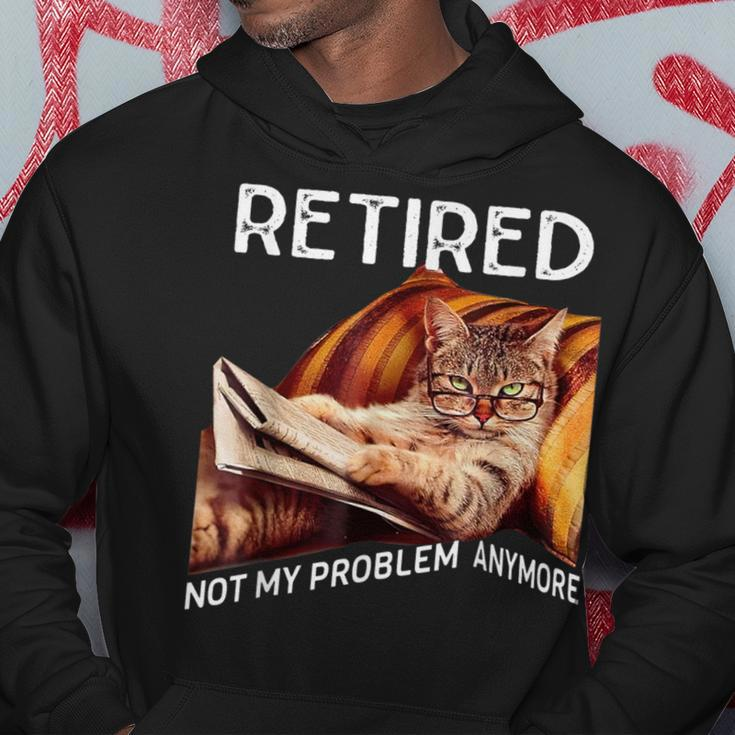 Retirement 2024 Retired 2024 Not My Problem Anymore Cute Cat Hoodie Funny Gifts
