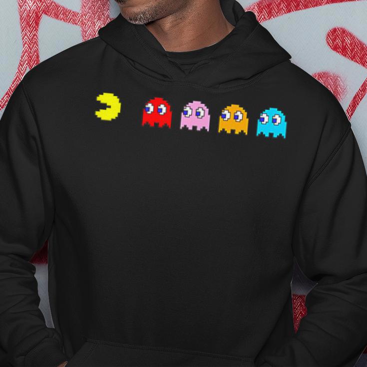 Retro Arcade-Spiel Charakter Hoodie, Nostalgisches Gamer Schwarz Tee Lustige Geschenke